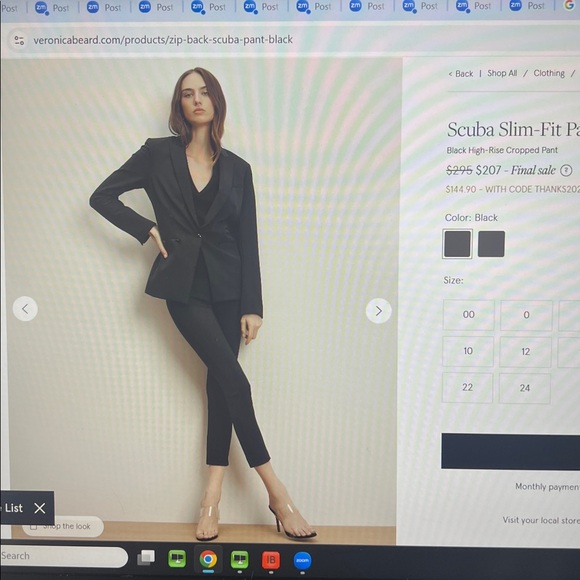 Veronica Beard Scuba Black Trousers size 2 - Picture 8 of 8